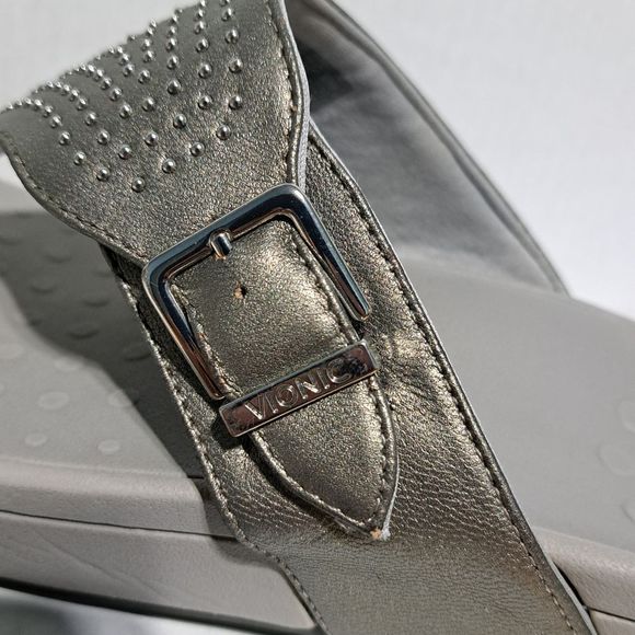 Vionic Capitola With Studs Platform Sandal Flip-flops Size 10 Pewter Gray - Picture 8 of 14